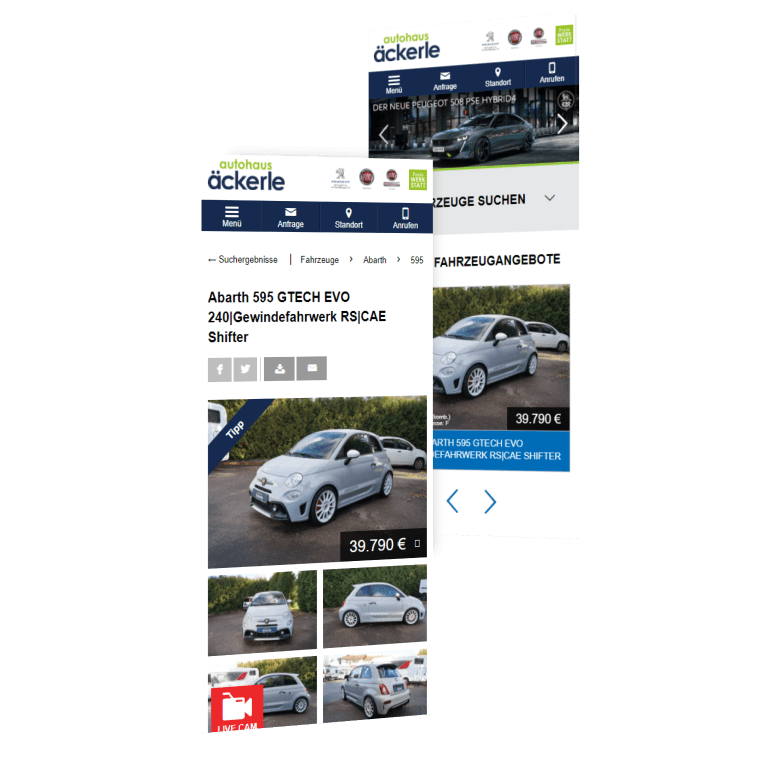Markenhändler Websites | Autohaus Äckerle | Vertrags- und Servicepartner für Peugeot und Fiat – Stuttgart