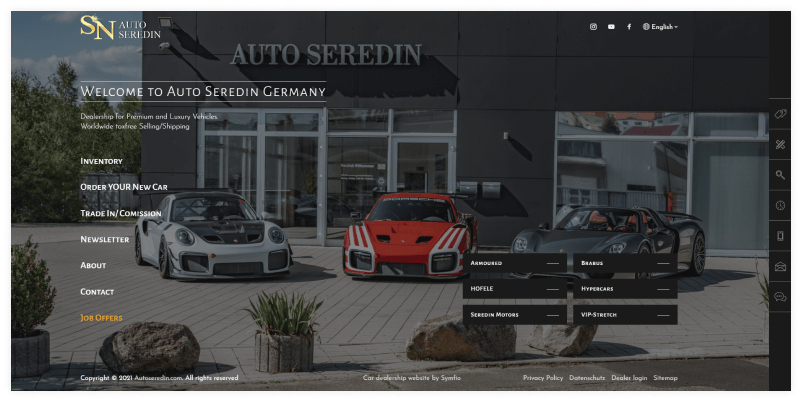 Autohaus Website für Luxushändler
