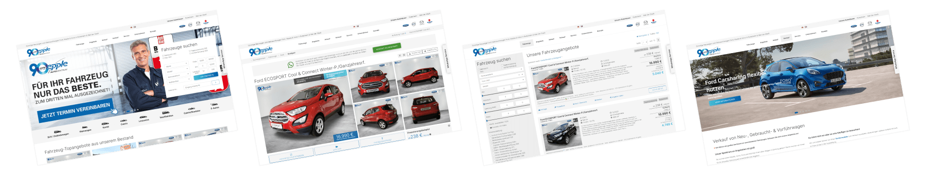 Autohaus Website Design für Autohaus Epple - Symfio Homepage für Ford-Händler