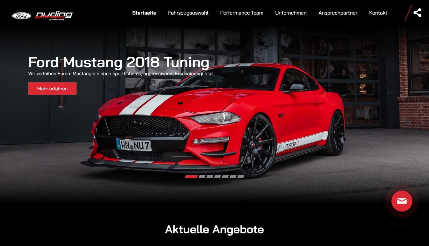 Symfio Webite für Nuding Performance - Ford Tuning mit Qualität bei Stuttgart