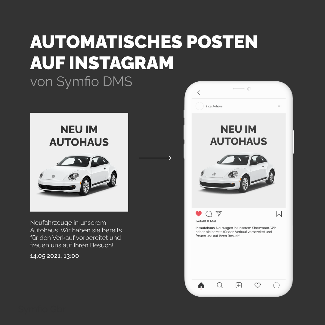 Automatisches Posten auf Instagram | Symfio - Autohändler-Management-System